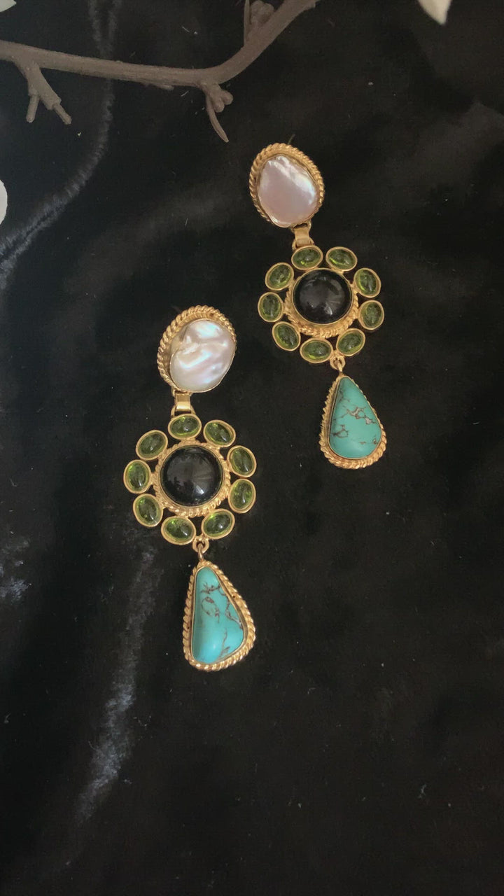 Scintillating Gemstones Earrings