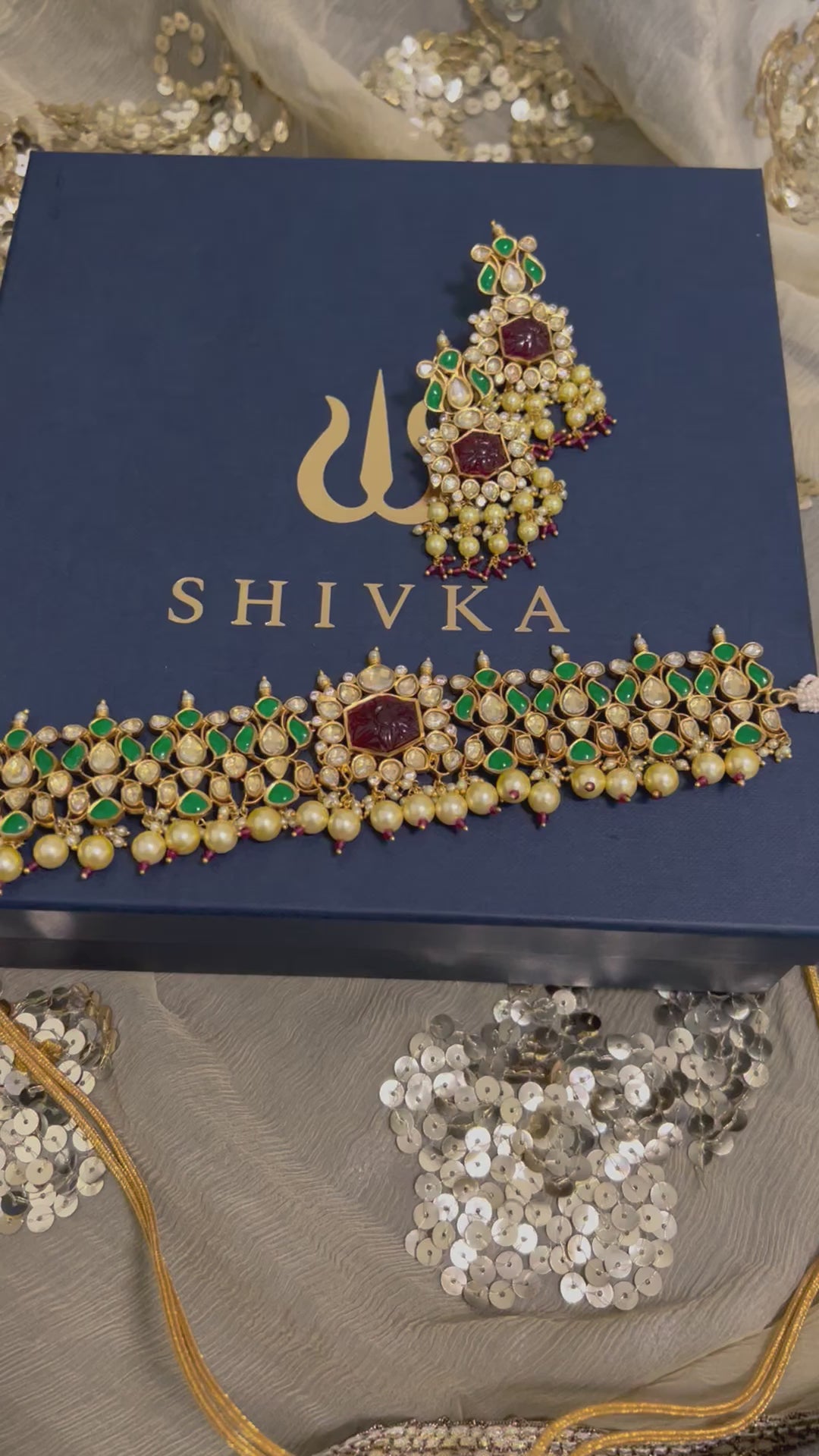 Royal Pachi Kundan Choker with Earrings