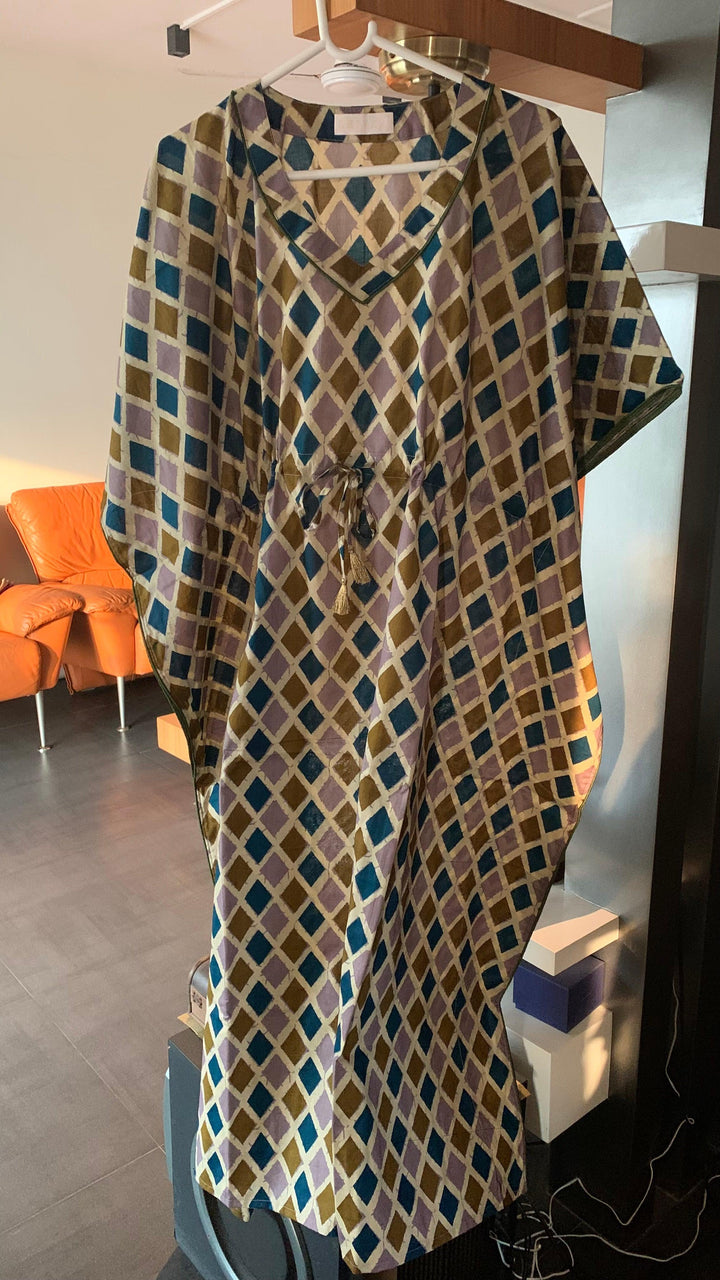 Geometric Cotton Kaftan - SHIVKA