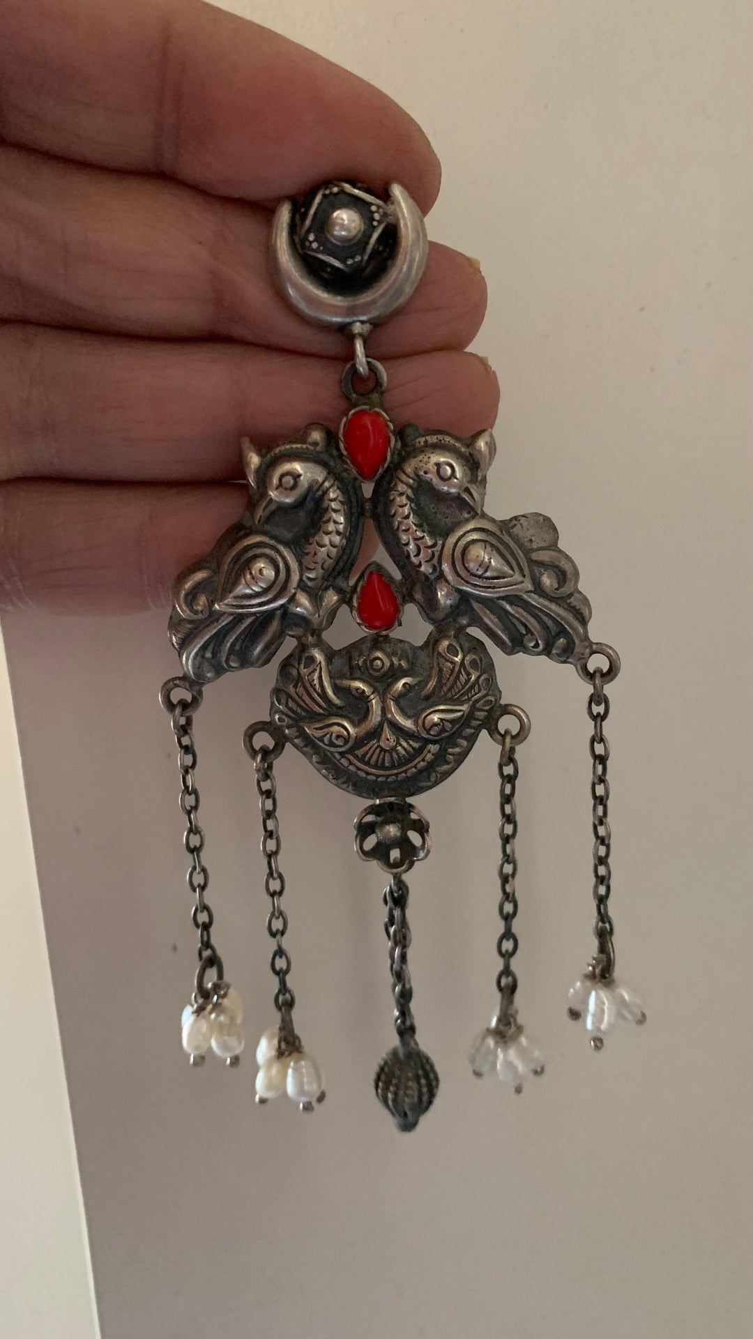 Twin Peacock Pure 925 Silver Earrings - SHIVKA