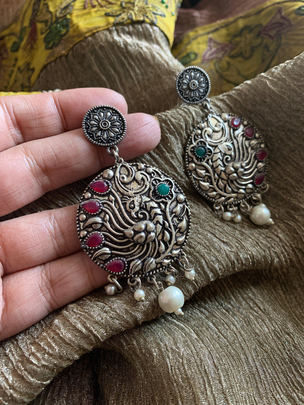 Vintage Peacock Earrings - SHIVKA
