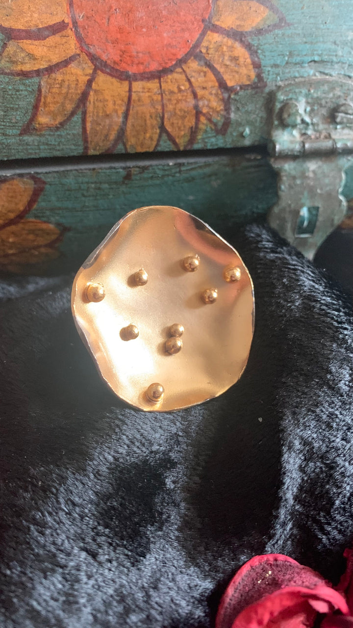 Dual Tone Lotus Leaf Ring