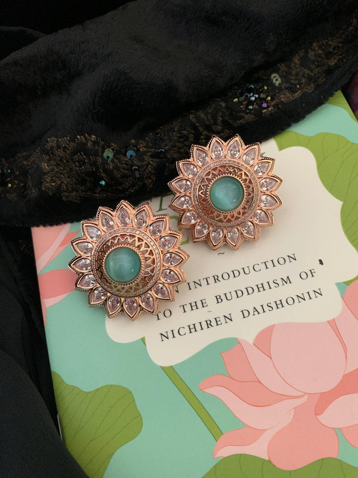 Sea Green Statement Studs - SHIVKA