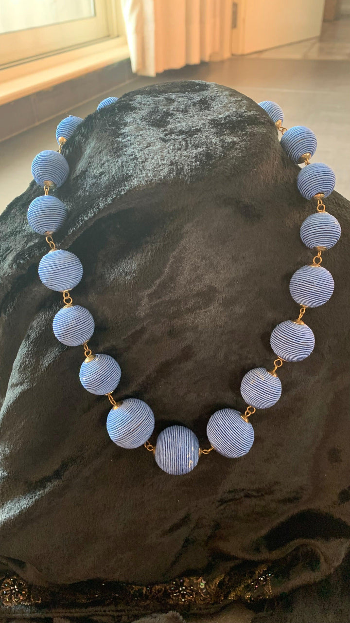 Textured Paper Balls Fashion Necklace - SHIVKA
