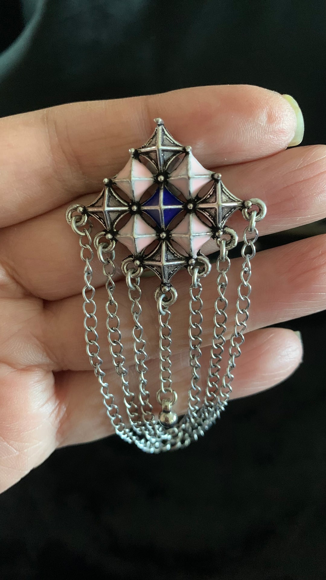 Checkered Tasseled Earrings