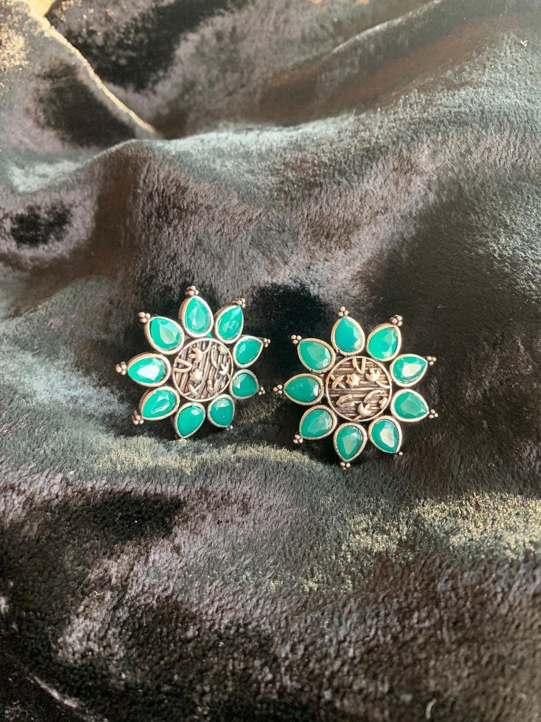 Floral Stone Studs - SHIVKA