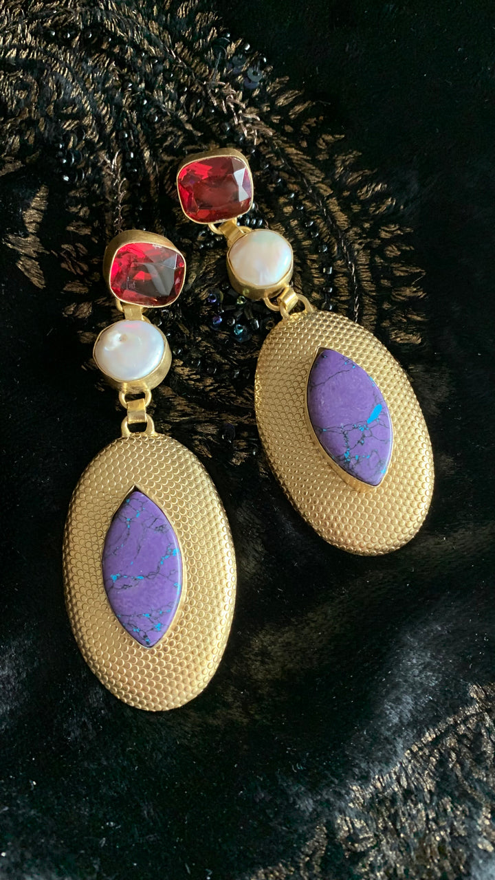 Egyptian Natural Gemstones Earrings