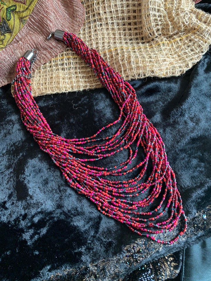 Statement Beaded Necklace - SHIVKA