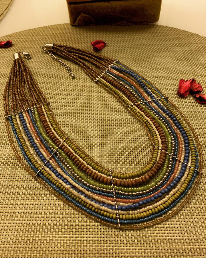 Statement Beaded Necklace - SHIVKA