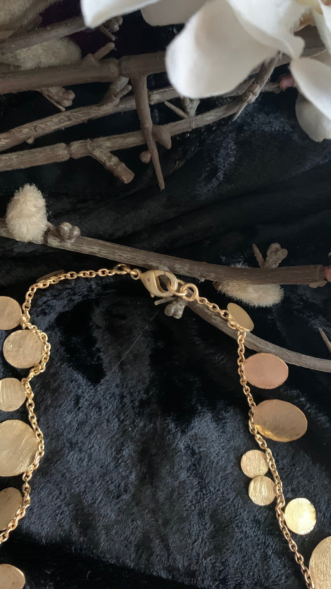 Designer Gold Disc Necklace