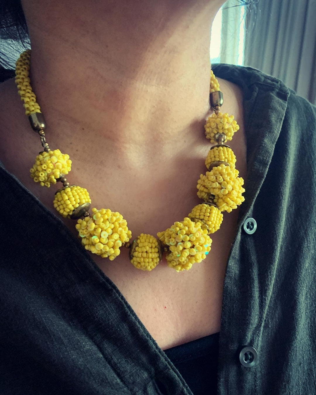 Marigold Beaded Necklace - SHIVKA
