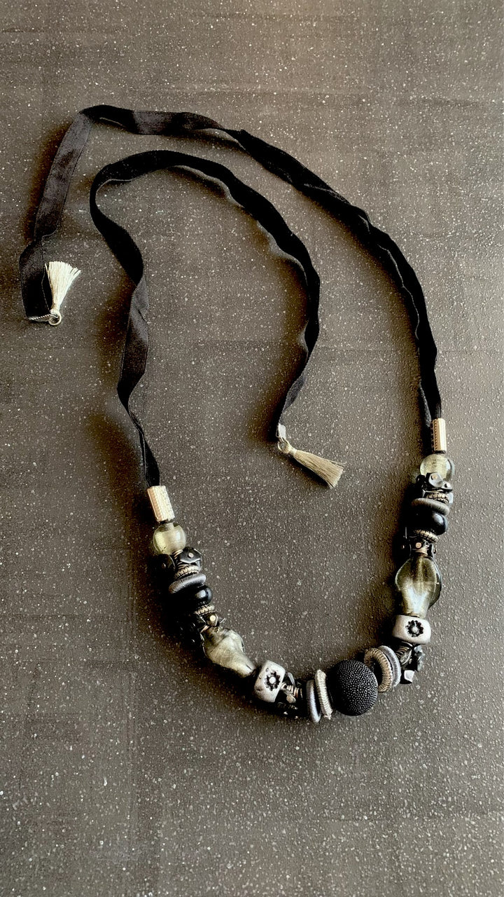 Classic Black Beaded Necklace