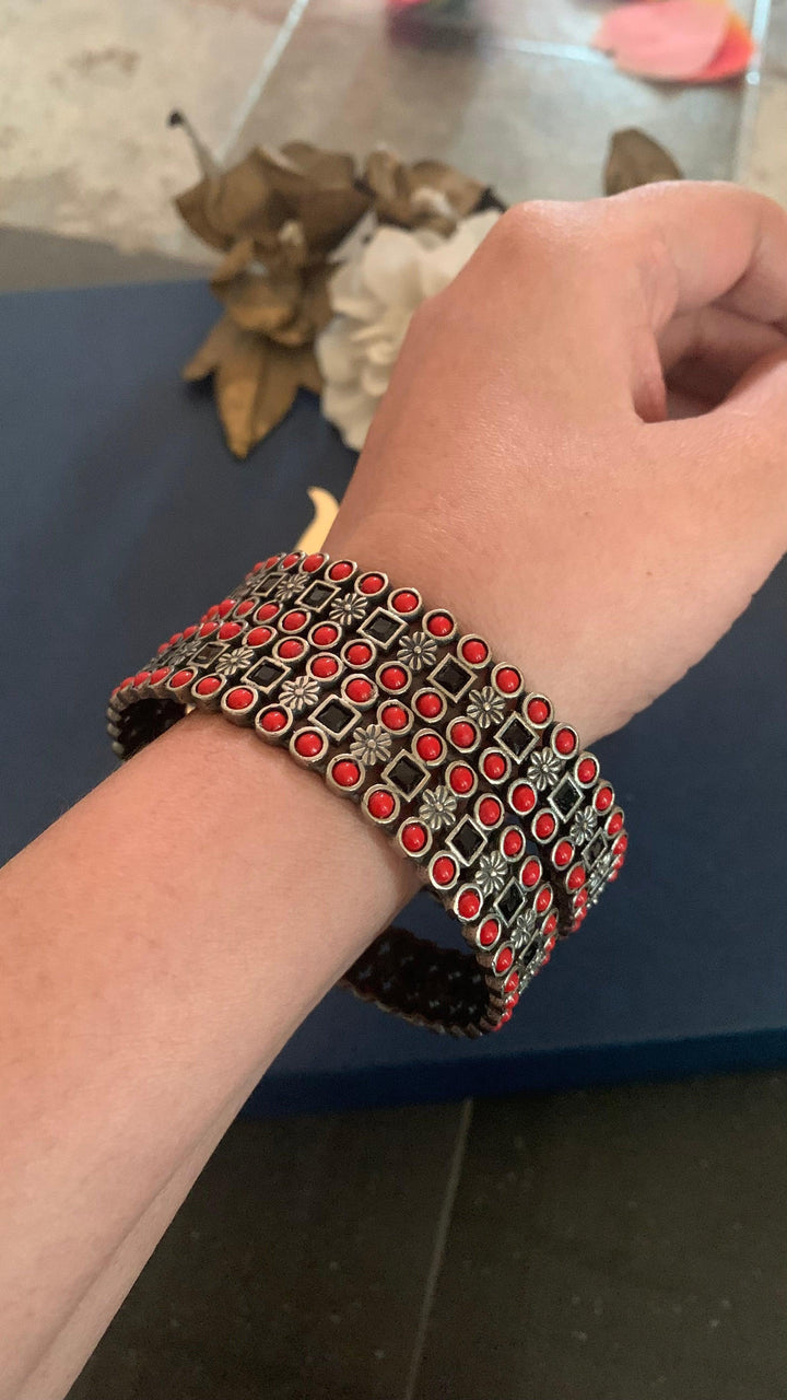 Statement Stone Bangles- Set of Two - SHIVKA