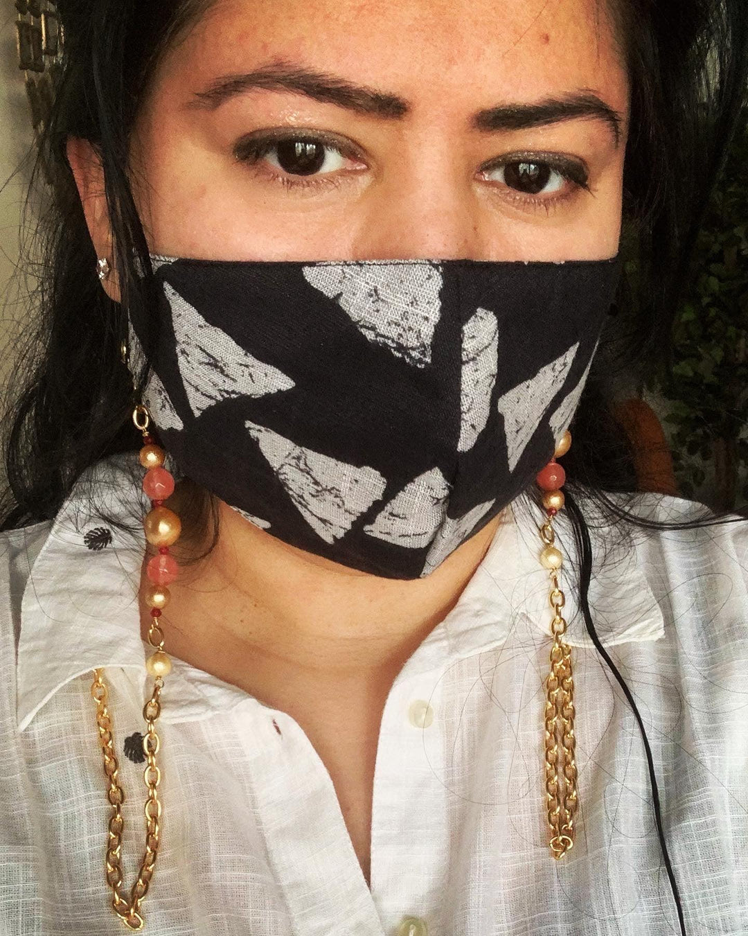 Stylish Natural Beads Mask chain - SHIVKA