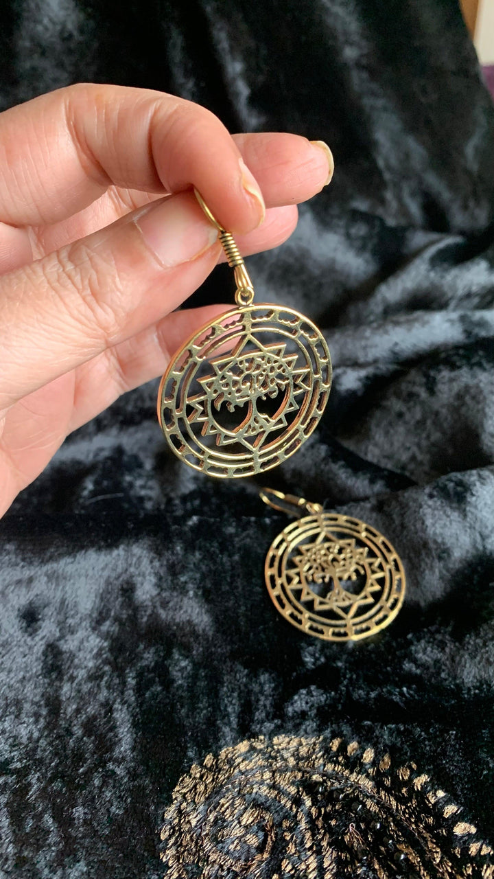 Tree Of Life Hoop Danglers - SHIVKA