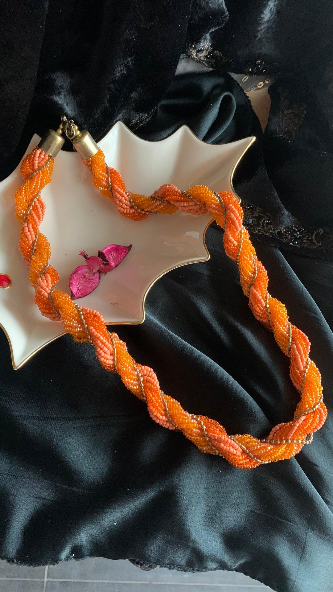 Saffron Beaded Necklace - SHIVKA