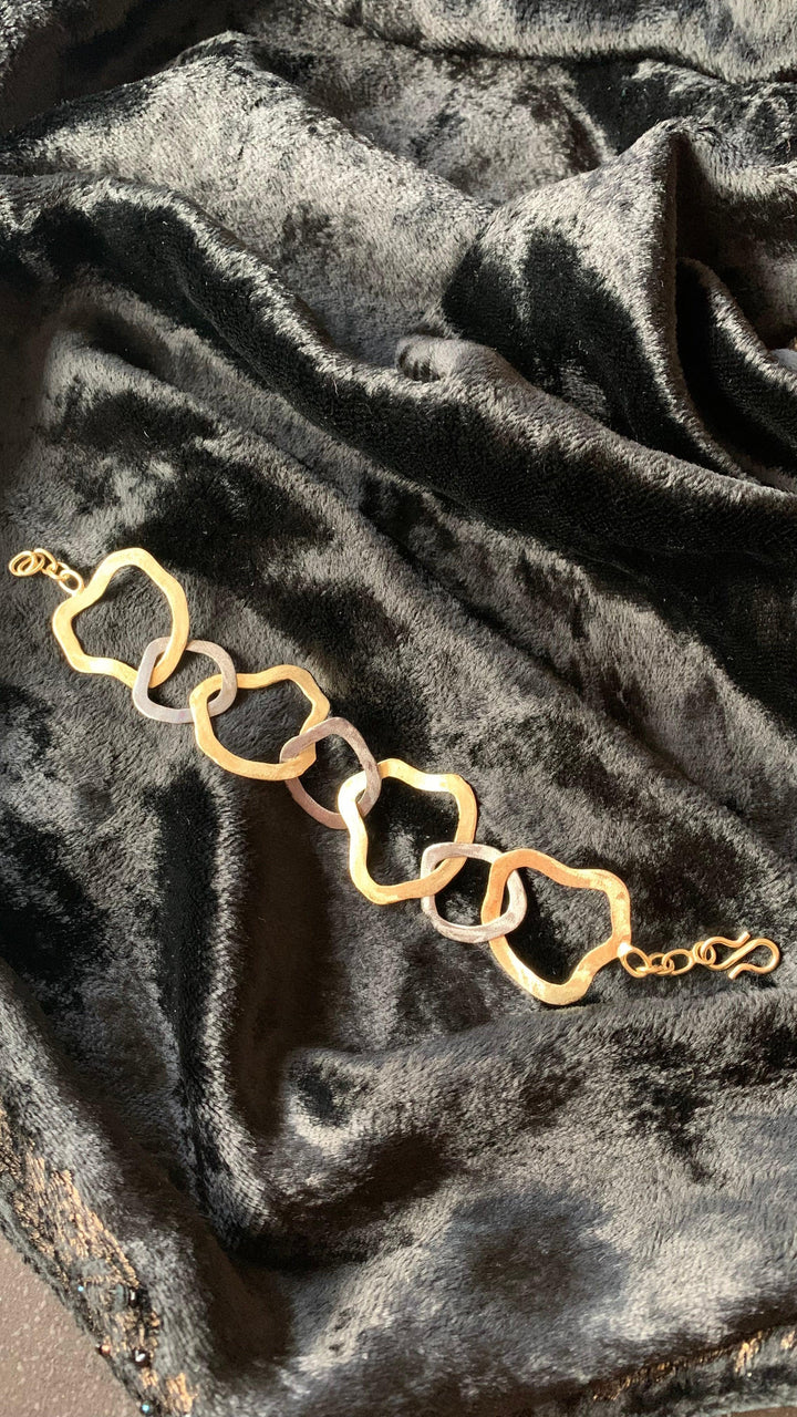 Statement Dual Tone Bracelet - SHIVKA