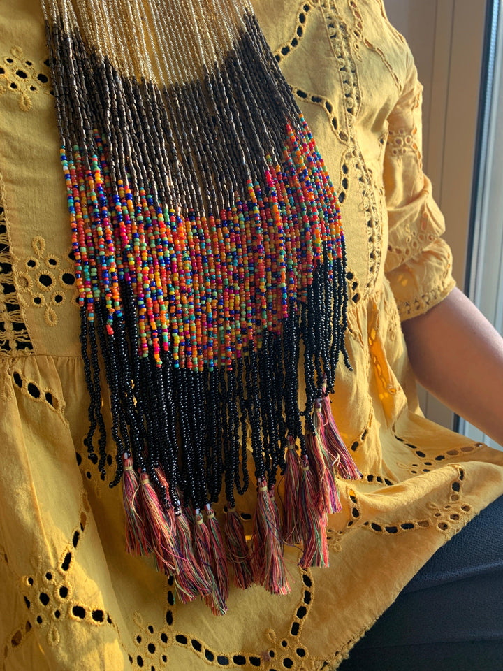 Scintillating Tasseled Beaded Necklace - SHIVKA