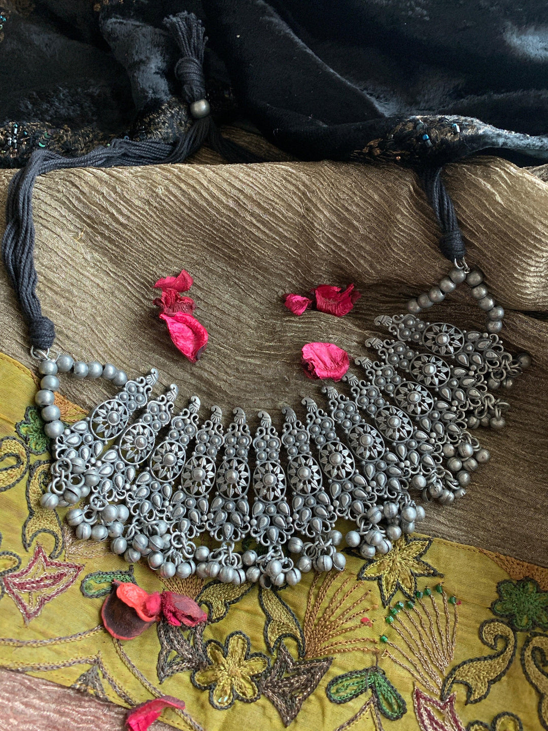 Vintage Necklace with Studs - SHIVKA