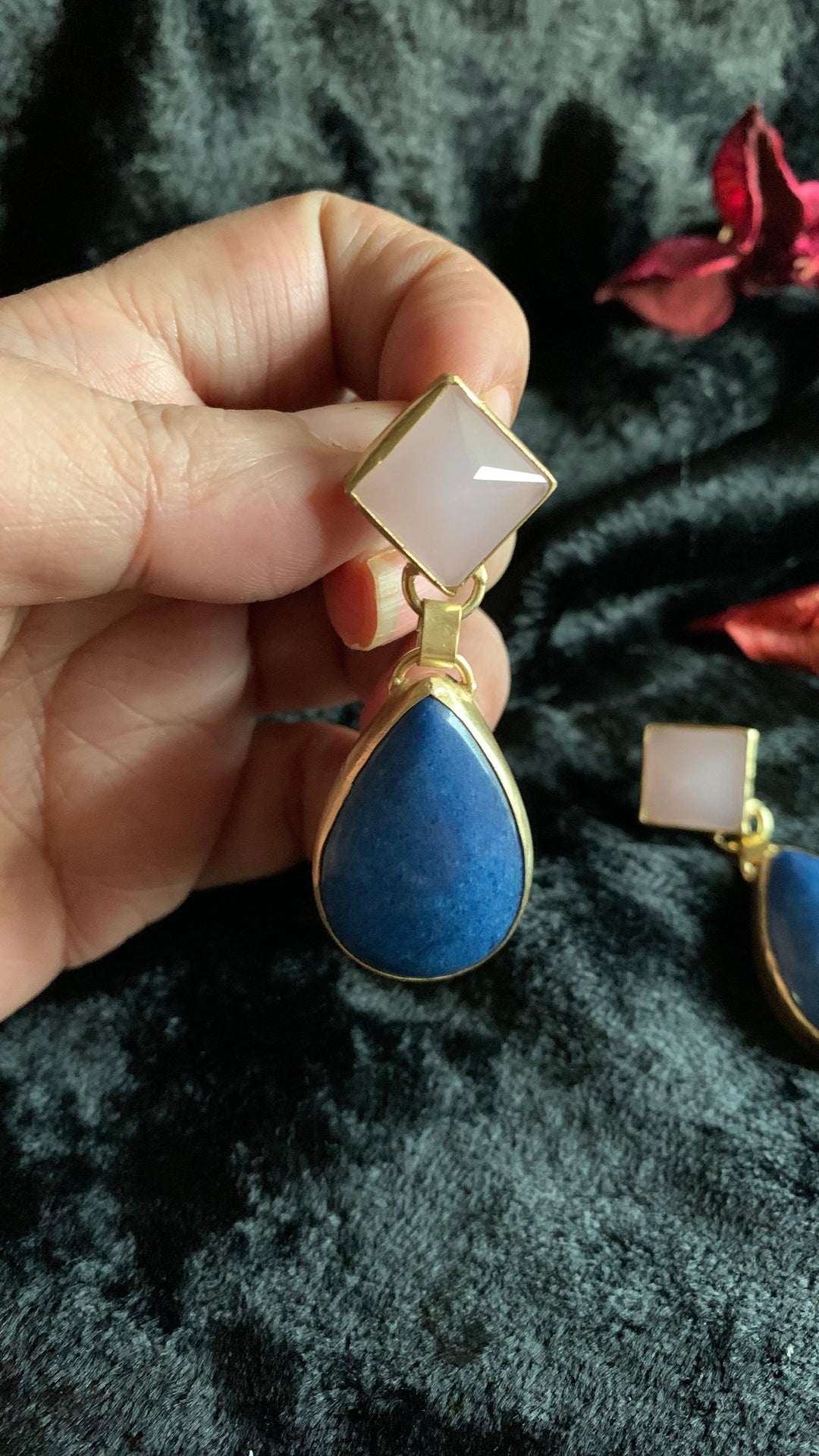 Quartz and Aventurine Earrings - SHIVKA