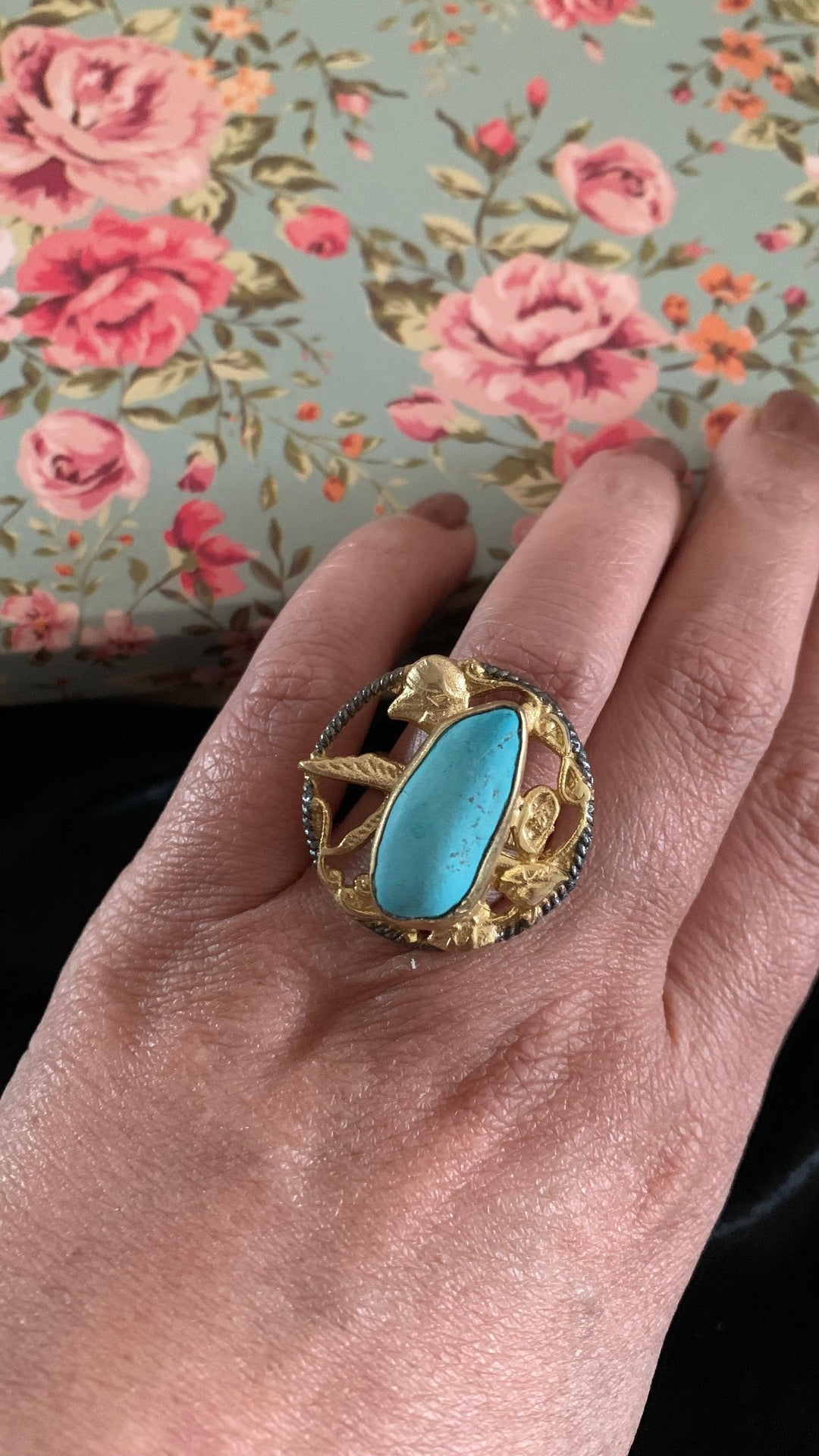 Vintage Stone Ring - SHIVKA