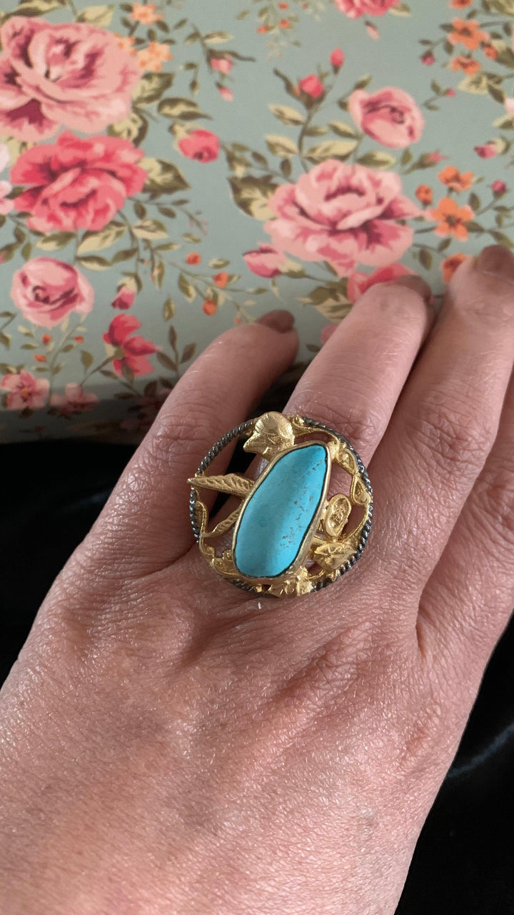 Vintage Stone Ring - SHIVKA