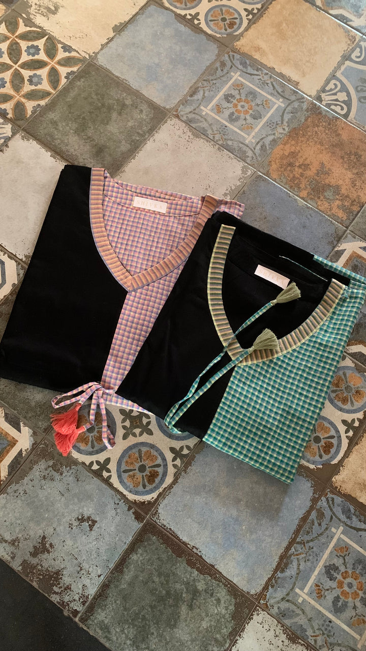 Designer Half and Half Cotton Kaftan