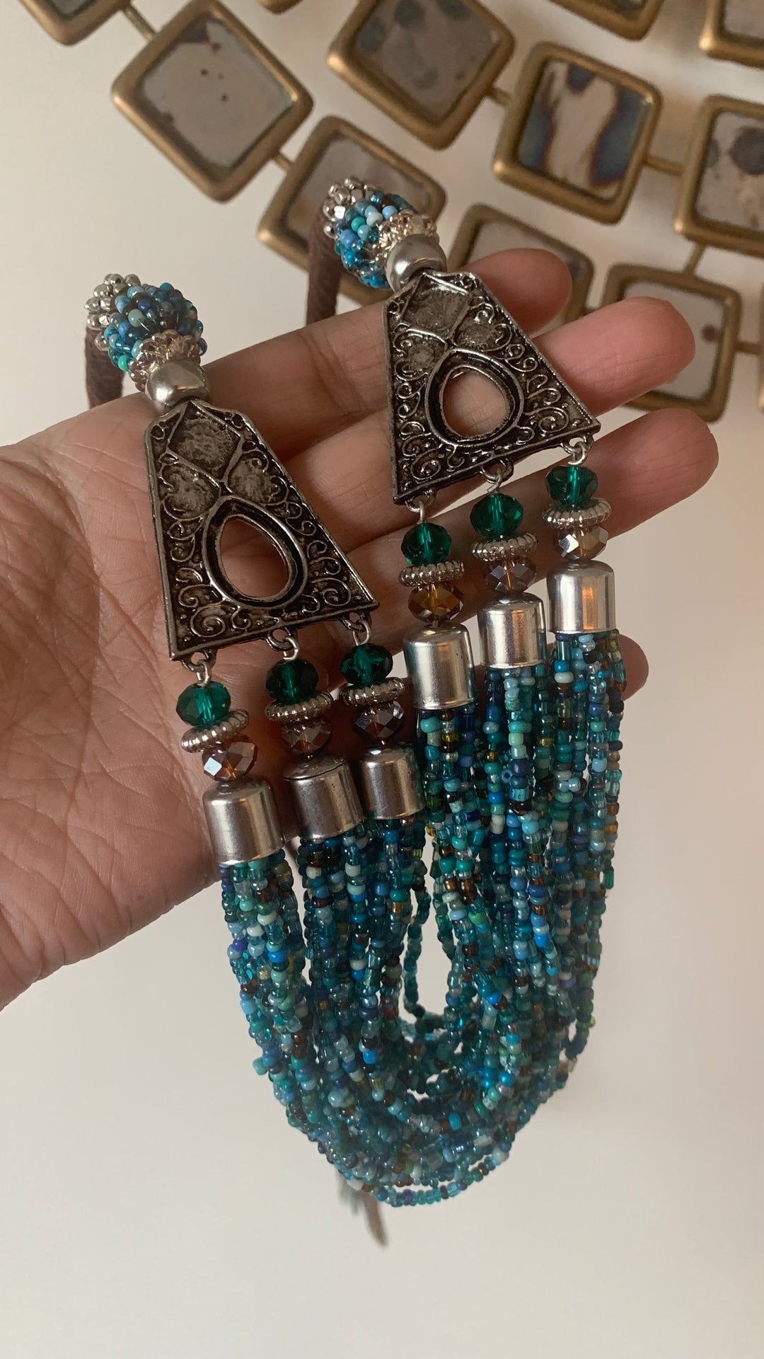 Blue Beaded Tribal Necklace