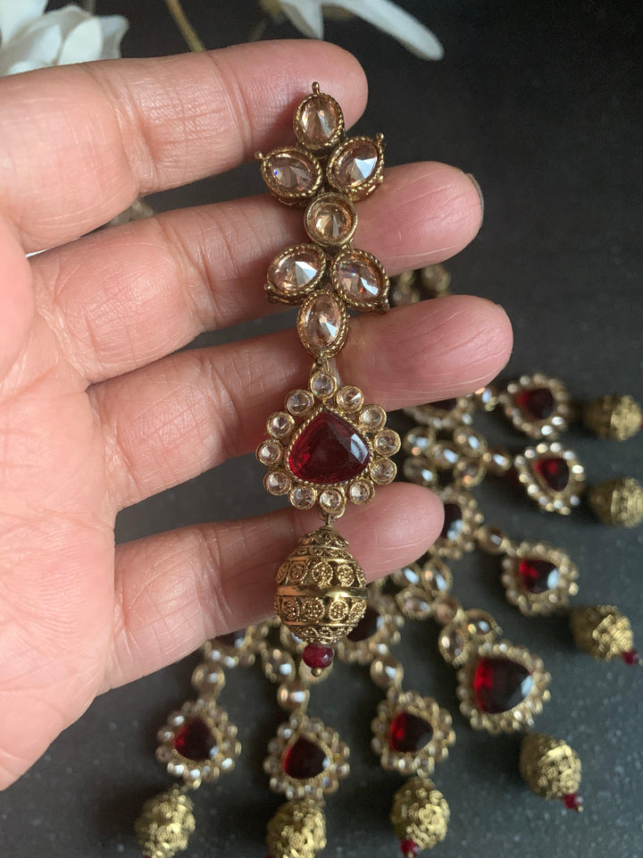Gorgeous Uncut Diamond Necklace with Earrings - SHIVKA