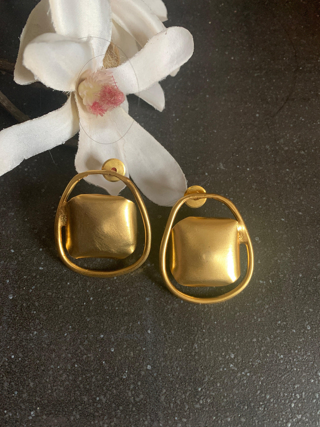 Statement Gold Tone Studs - SHIVKA