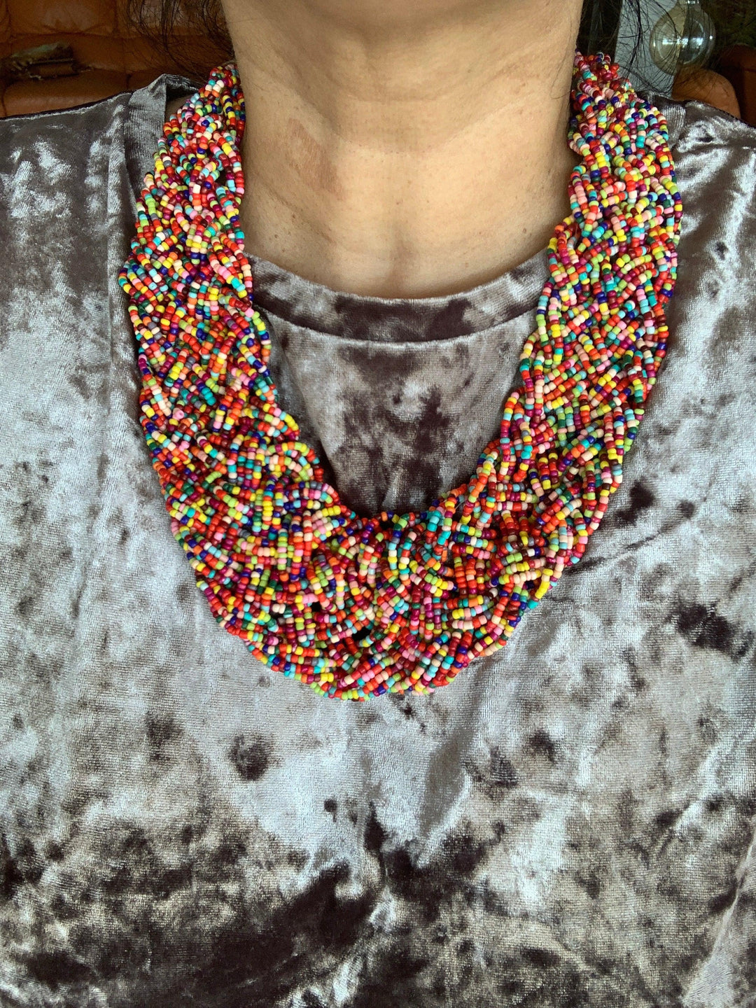 Statement Beads Necklace - SHIVKA