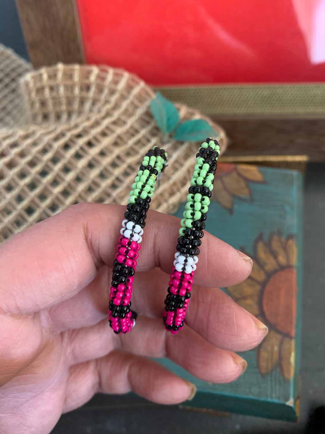 Beaded Hoops