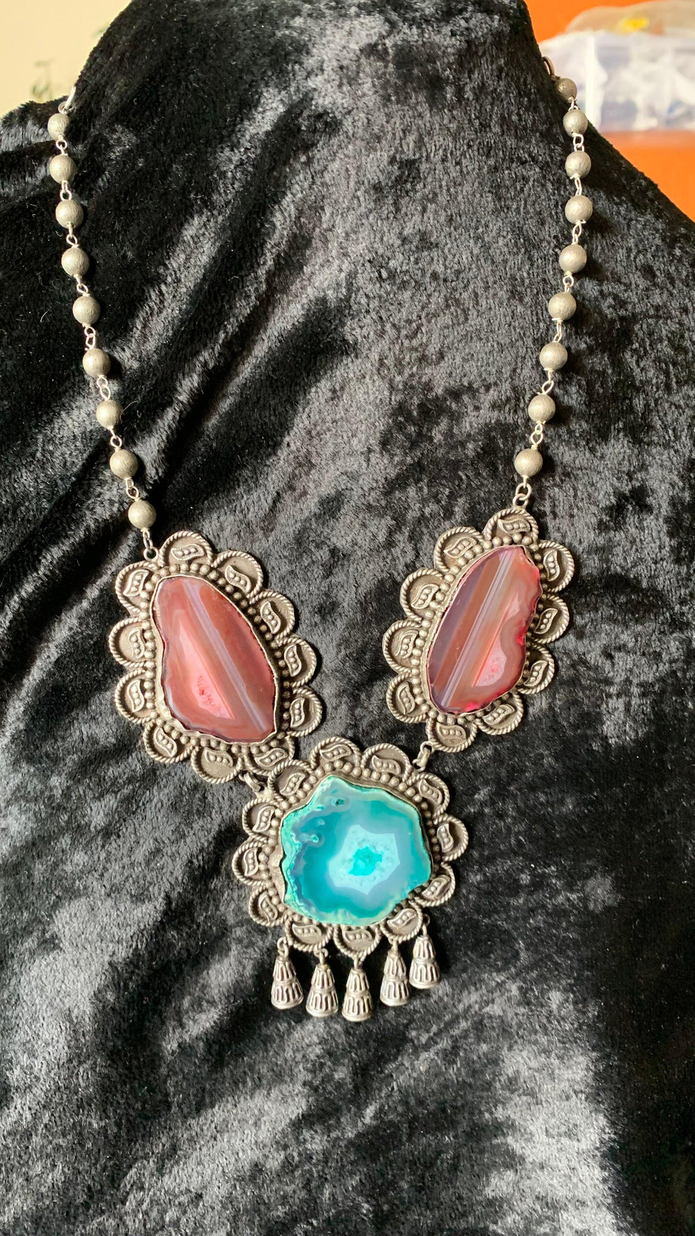 Vintage Raw Gemstones Necklace - SHIVKA