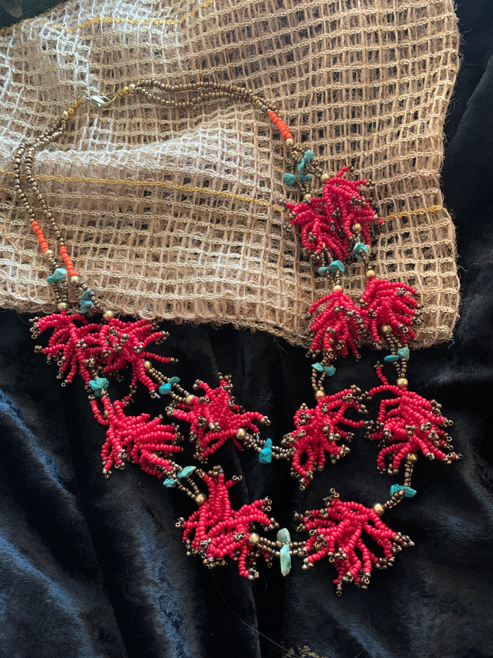 Boho Beads Flower Necklace