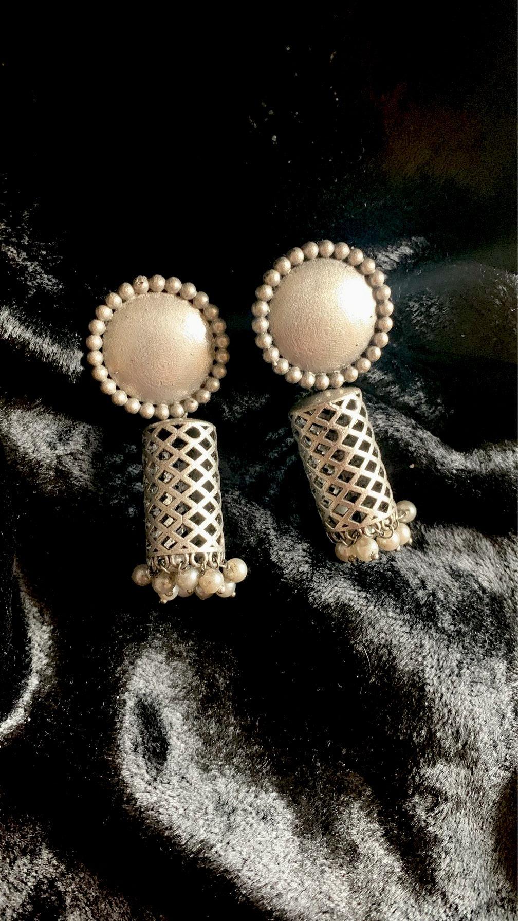 Tribal Mesh Jhumkis - SHIVKA