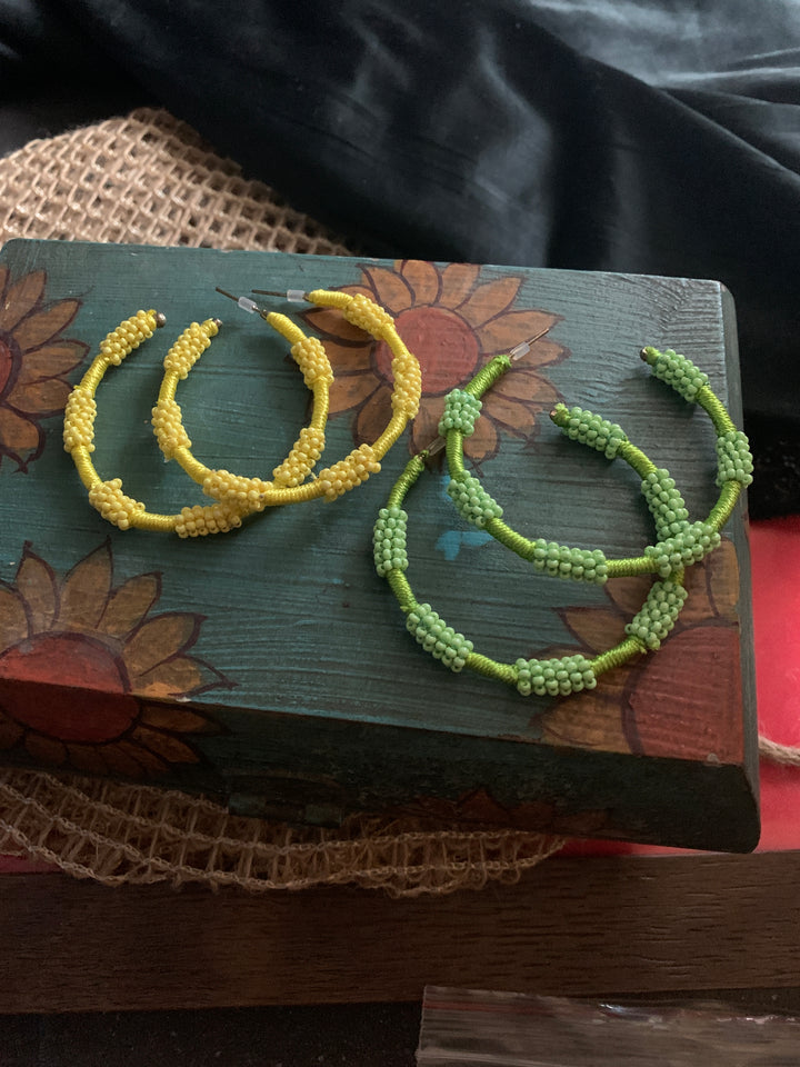 Classic Beaded Hoops