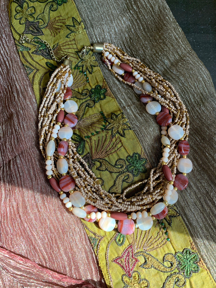 Statement Beaded Necklace - SHIVKA