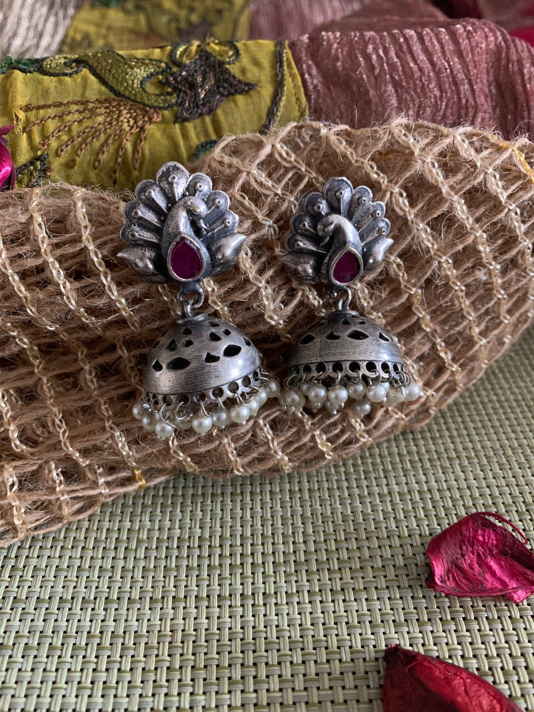 Traditional Peacock Jhumkis - SHIVKA
