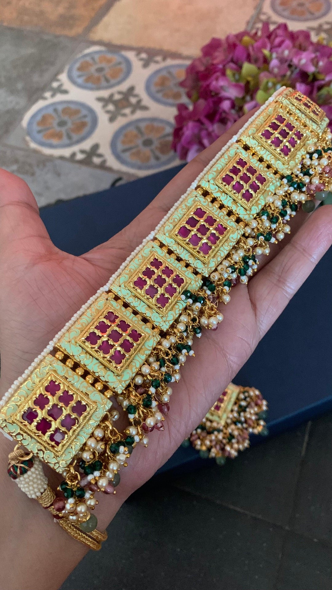 Gorgeous Kundan Choker with Earrings and Maangtikka - SHIVKA