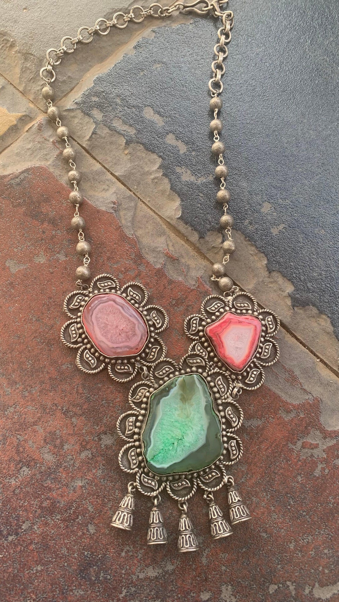 Vintage Raw Gemstones Necklace - SHIVKA