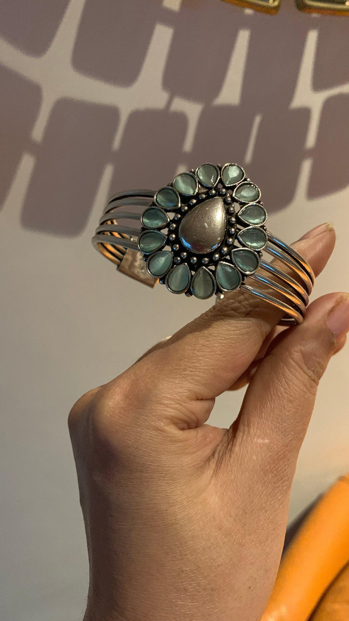 Heart Brooch Cuff Bracelet - SHIVKA