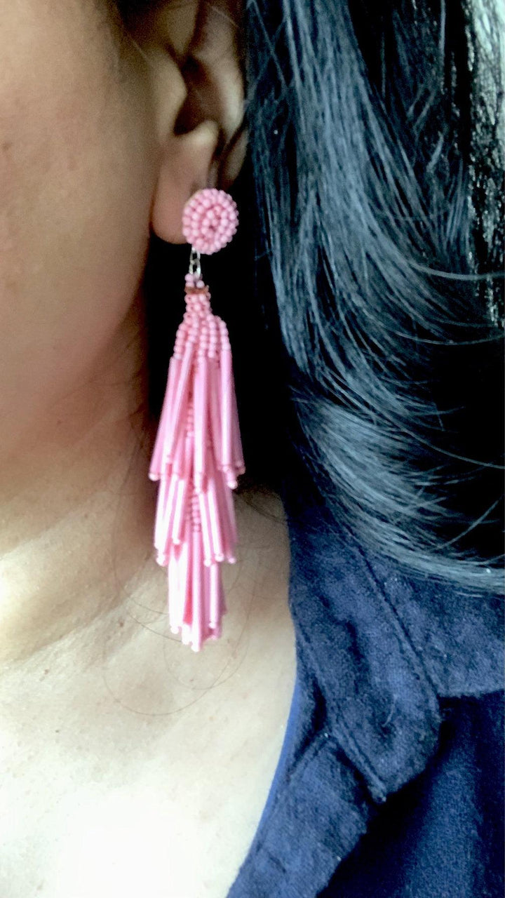 Tasseled Beaded Earrings - SHIVKA