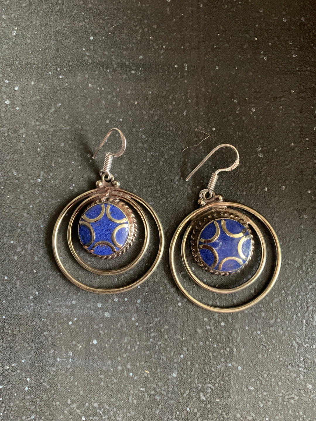 Spiral Lapis Blue Danglers - SHIVKA