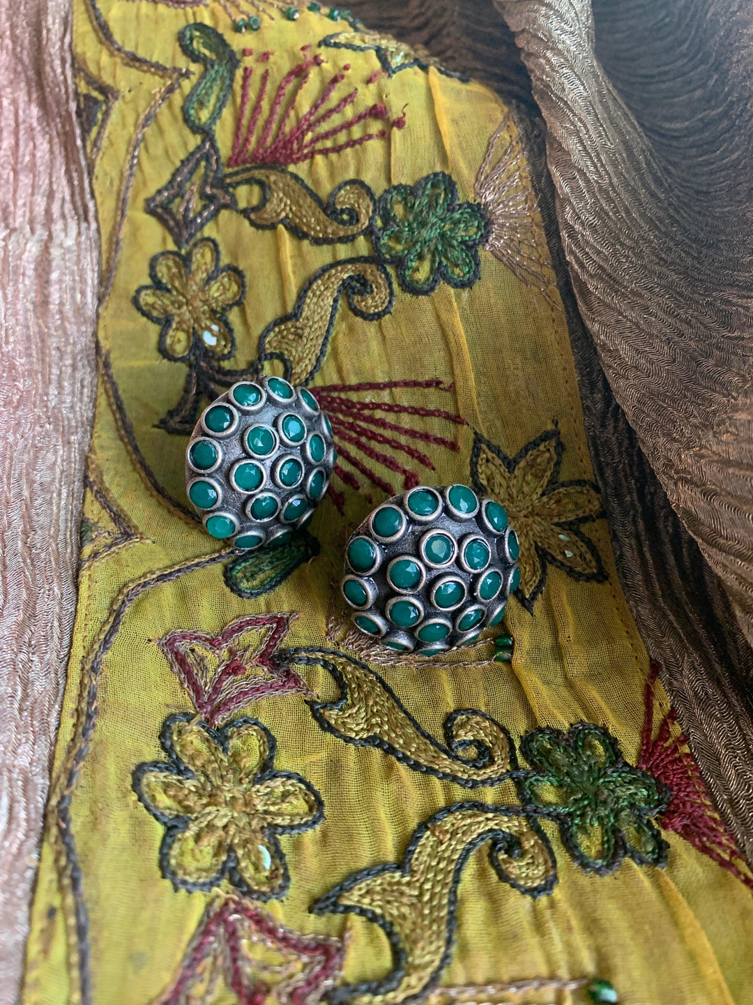 Round Stone Studs - SHIVKA