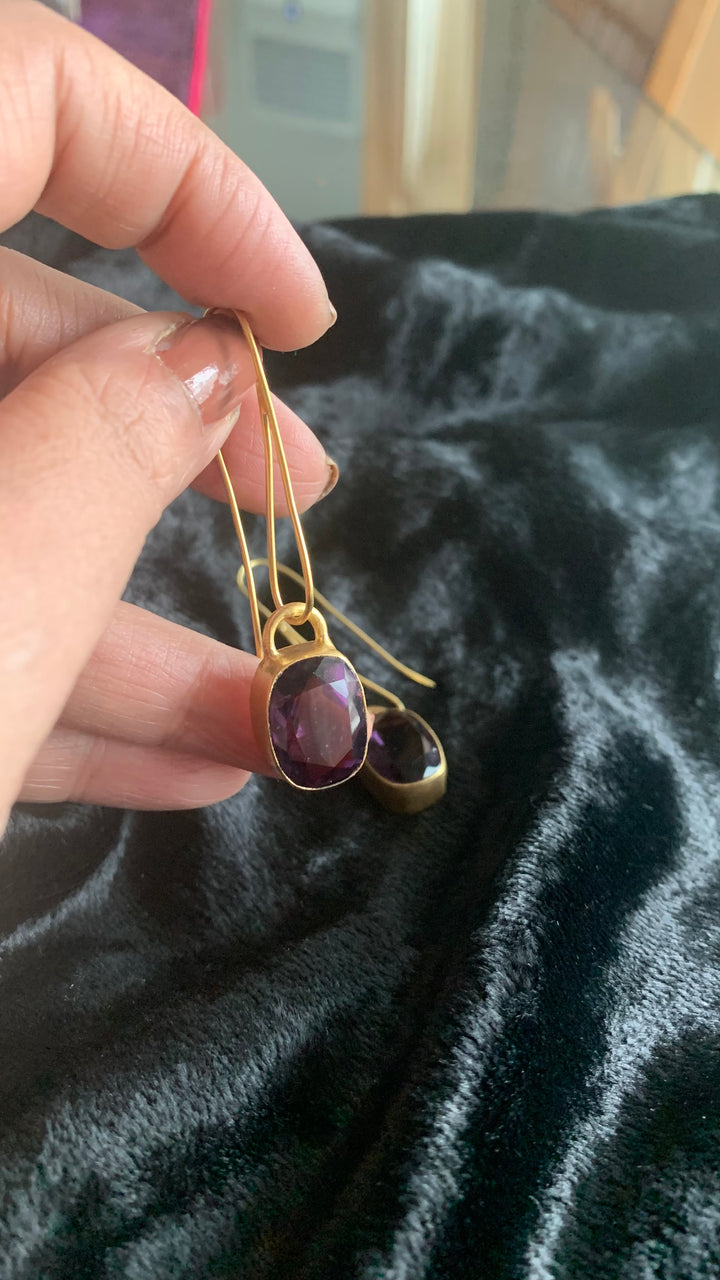 Amethyst Drop Danglers