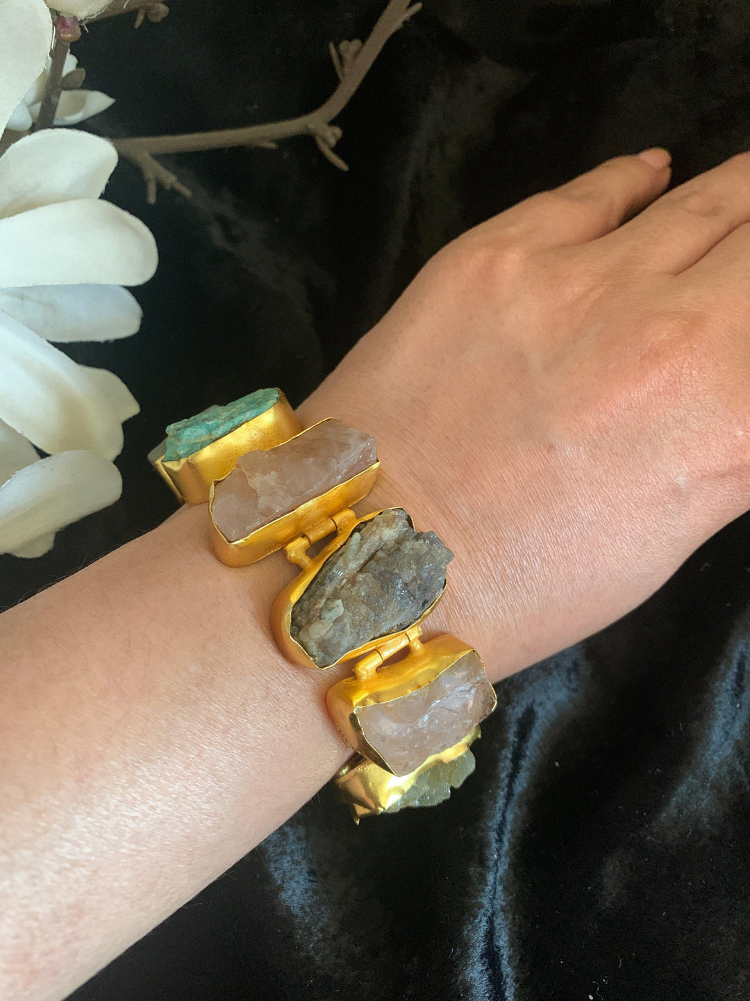 Statement Multi Gemstones Bracelet - SHIVKA