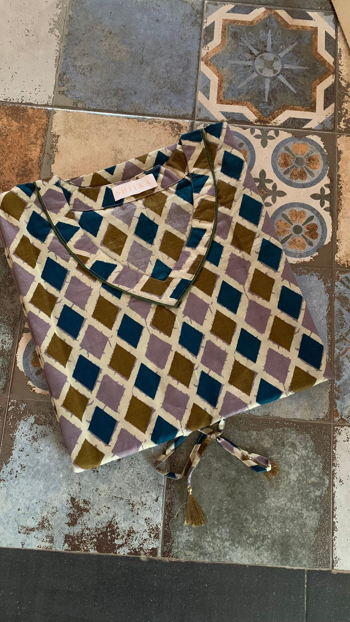 Geometric Cotton Kaftan - SHIVKA