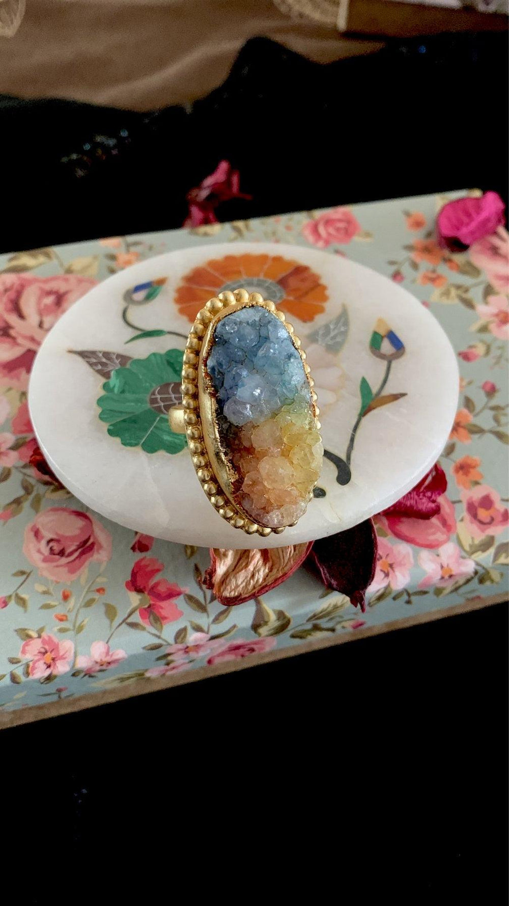 Stylish Multicoloured Stone Ring - SHIVKA