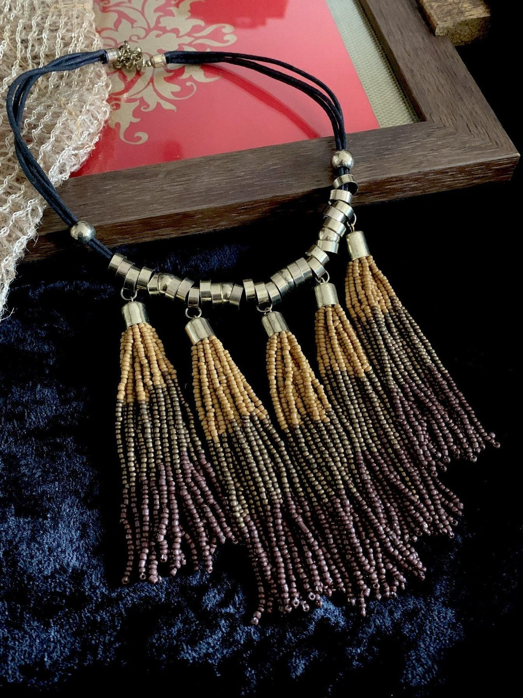 Tasseled Beaded Necklace - SHIVKA