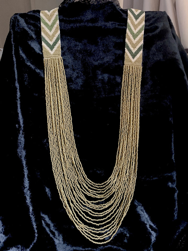 Designer Olive Beaded Necklace